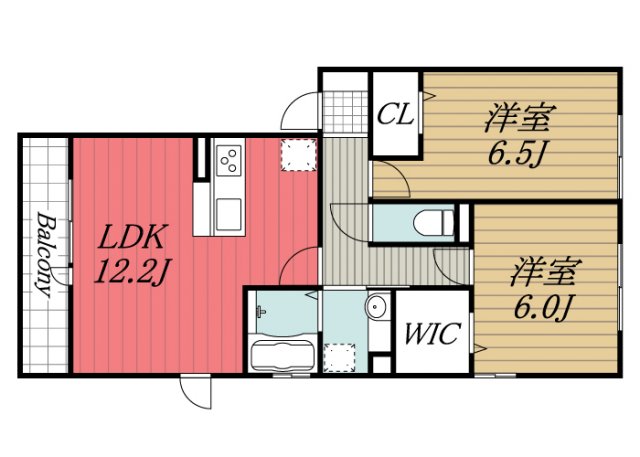 【印西市西の原のアパートの間取り】