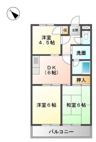 泉佐野市日根野のマンションの間取り