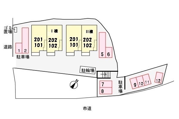 【呉市川尻町久筋のアパートの駐車場】