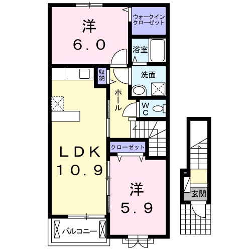 呉市川尻町久筋のアパートの間取り