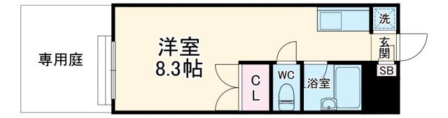 【西宮市相生町のアパートの間取り】