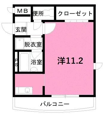 仙台市若林区石名坂のマンションの間取り