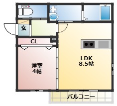 【ボヌール亀山駅前の間取り】