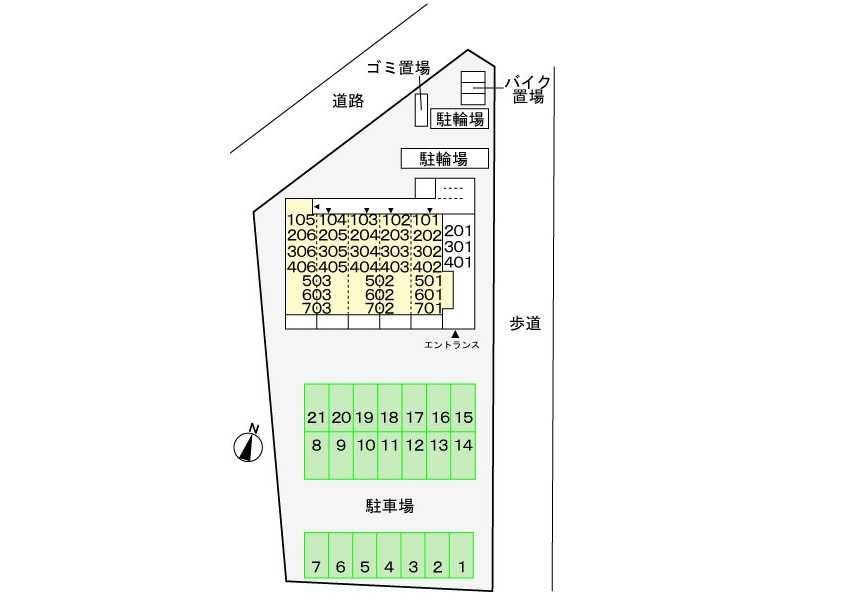 【リヴェール武蔵砂川の駐車場】