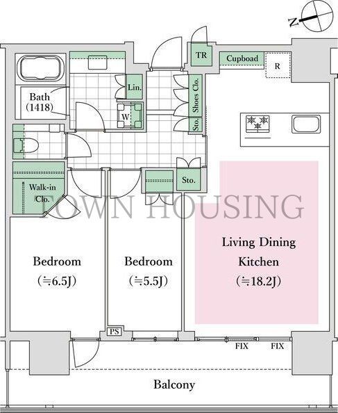 港区浜松町のマンションの間取り