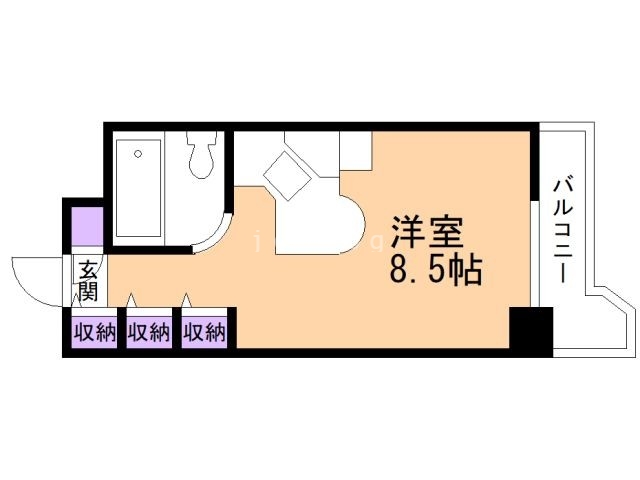 札幌市東区北八条東のマンションの間取り