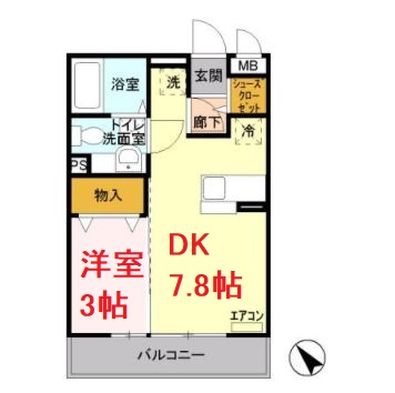 小田原市新屋のアパートの間取り