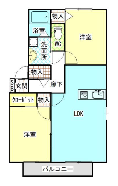 【ひたちなか市大字中根のアパートの間取り】