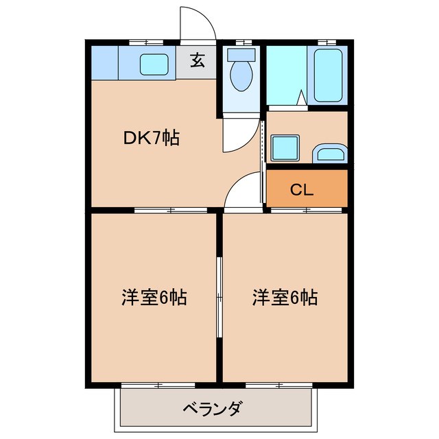 ミナミハラハイツ　Aの間取り