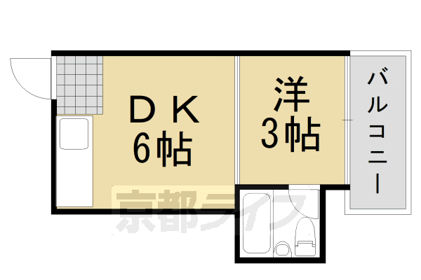 京都市西京区大枝塚原町のマンションの間取り