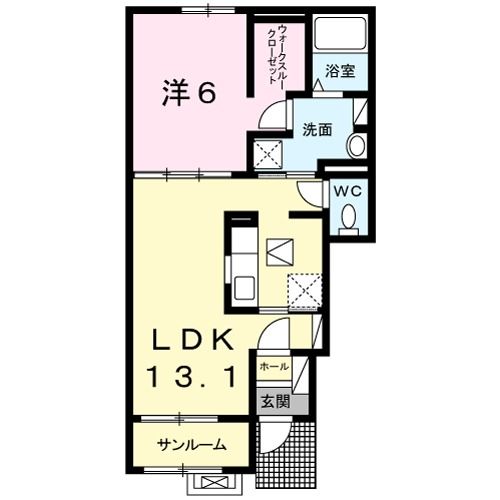 豊岡市大磯町のアパートの間取り