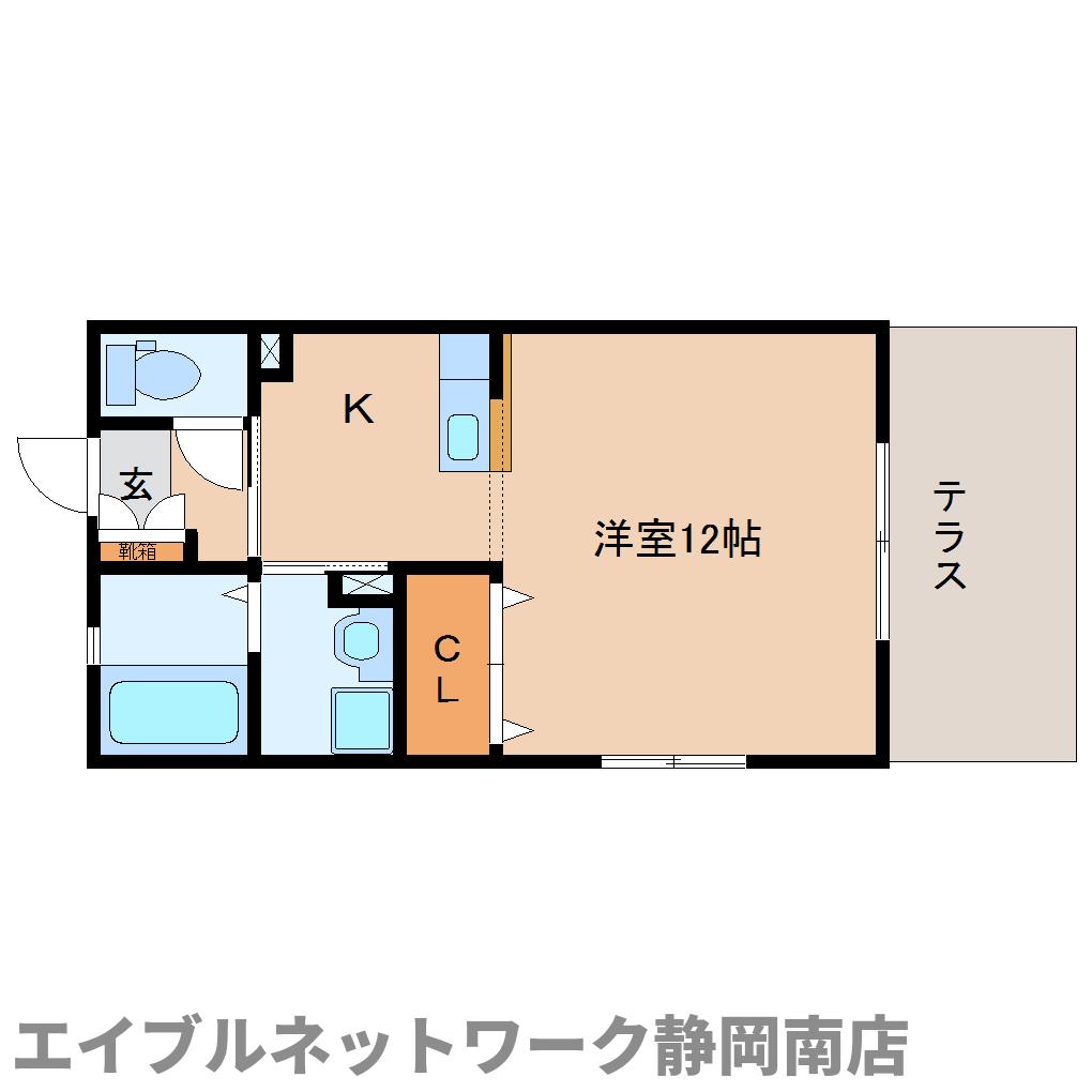 静岡市駿河区西島のアパートの間取り