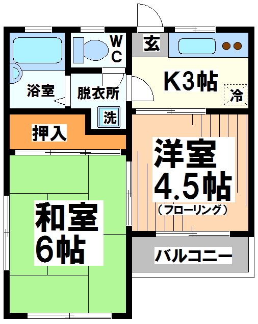 【杉並区浜田山のアパートの間取り】