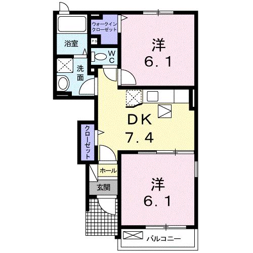 フーガ津屋崎IIの間取り