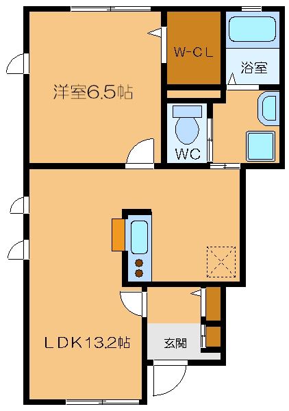 川越市大字笠幡のアパートの間取り