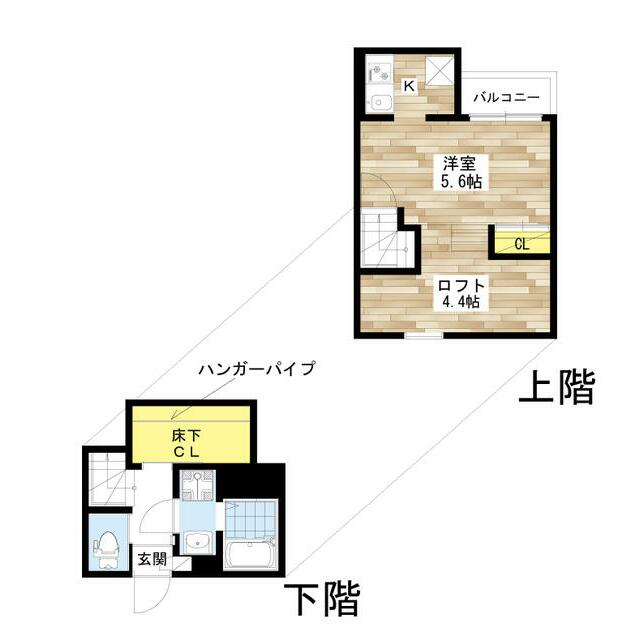 熊本市西区島崎のアパートの間取り