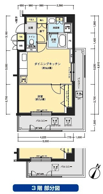 フロール川崎下平間 1番館の間取り