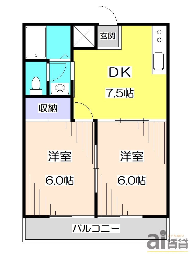 【練馬区石神井町のアパートの間取り】