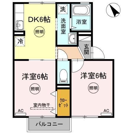 東かがわ市帰来のアパートの間取り