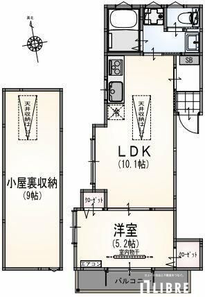 日野市三沢のアパートの間取り