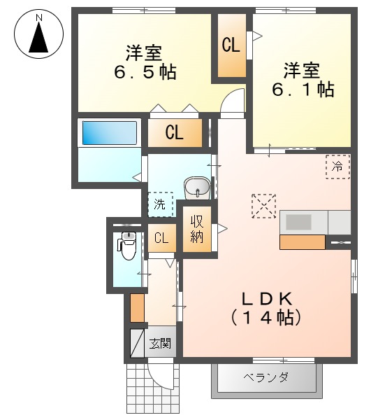 シャンピア　Ａの間取り