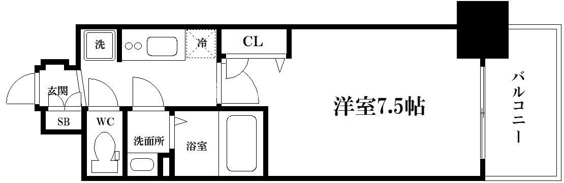 プレサンス堺筋本町センティスの間取り