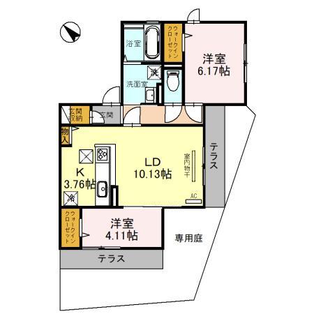 交野市星田のアパートの間取り