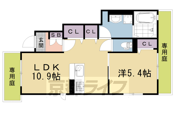 京都市右京区嵯峨天龍寺若宮町のアパートの間取り