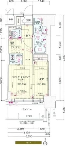 プレサンス新大阪ジェイズの間取り