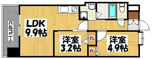 ＪＲ鹿児島本線 竹下駅 徒歩18分 13階建 築10年の間取り写真