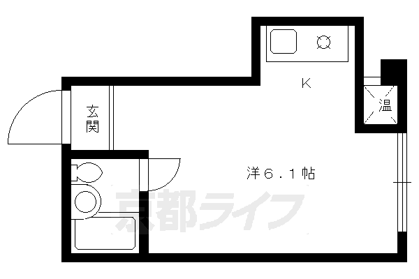 京都市北区鷹峯旧土居町のマンションの間取り