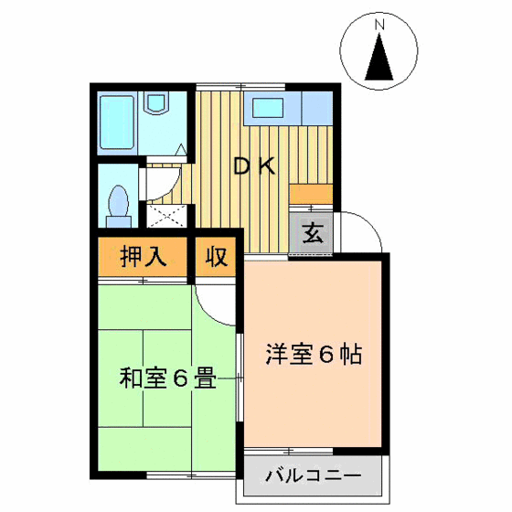 郡山市富久山町福原のアパートの間取り