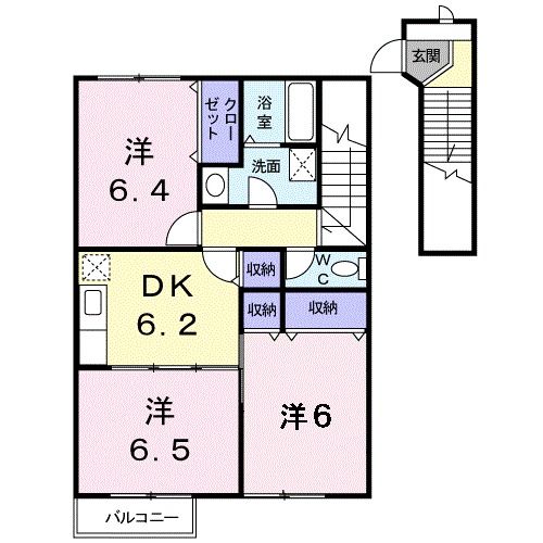 舞鶴市字七日市のアパートの間取り