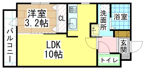 北九州市八幡東区枝光のマンションの間取り