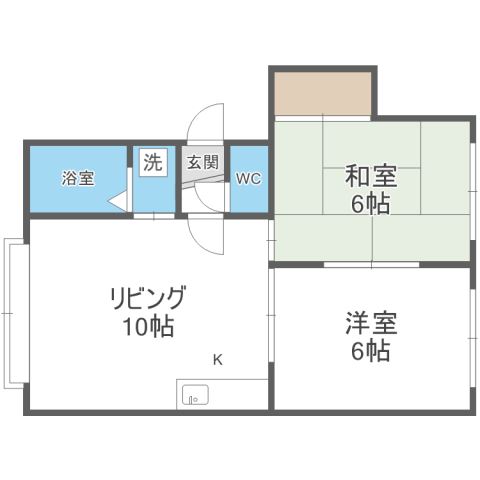 札幌市北区新川三条のアパートの間取り