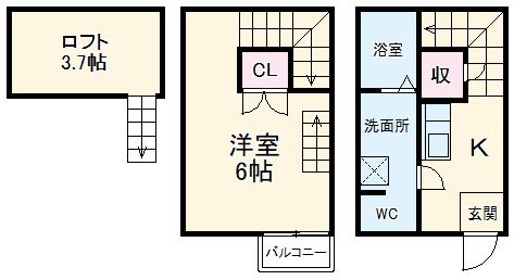 愛知県名古屋市北区清水５（アパート）の賃貸物件の間取り