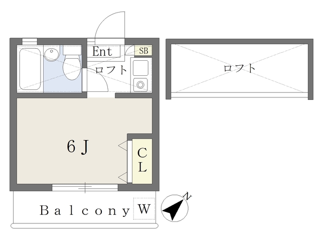 オークパレス２号館の間取り