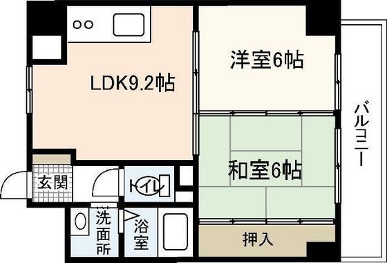 広島市西区三滝本町のマンションの間取り