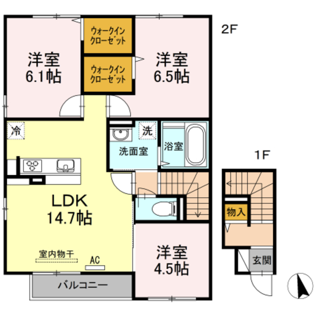 プティ　ボヌール　Ｃ棟の間取り