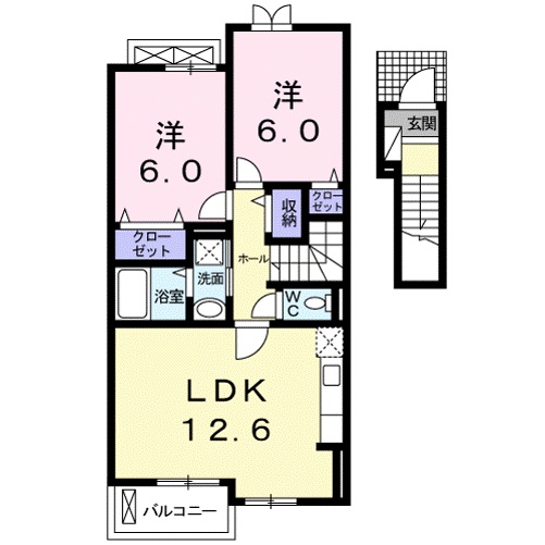 蒲生郡日野町大字村井のアパートの間取り