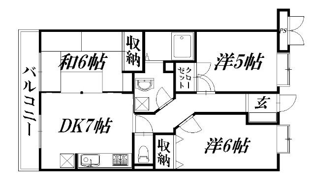 浜松市浜名区小林のマンションの間取り