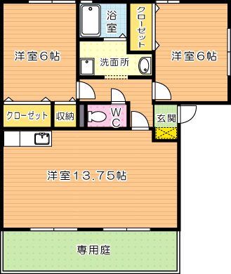 リヴィエール梅ノ木　A棟の間取り