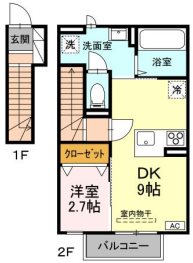 松本市庄内のアパートの間取り