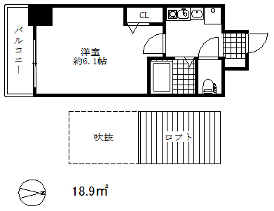 【エステムコート神戸県庁前３フィエルテの間取り】