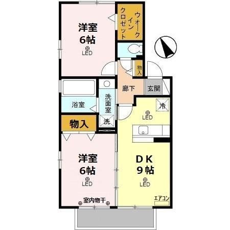 大里郡寄居町大字寄居のアパートの間取り