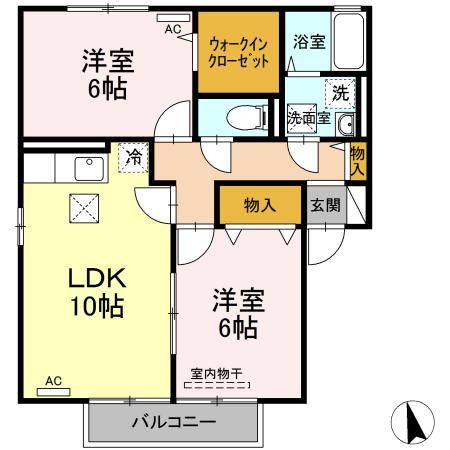 福島市太平寺のアパートの間取り