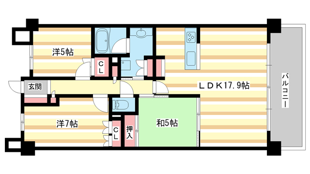 【生駒市白庭台のマンションの間取り】