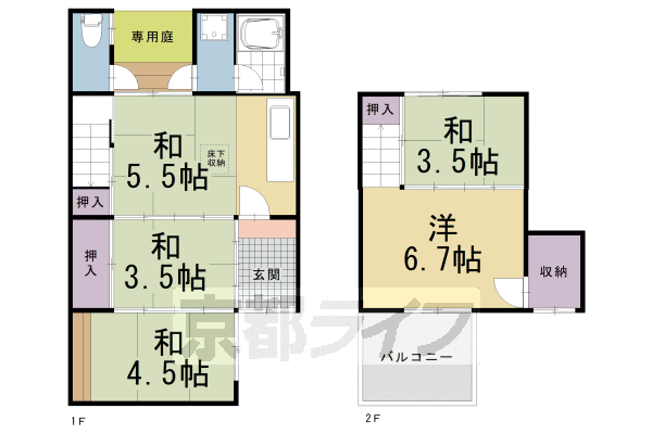 郭巨山町貸家の間取り