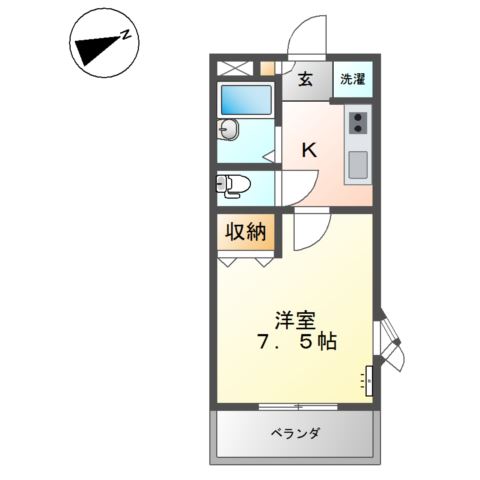 倉敷市老松町のアパートの間取り