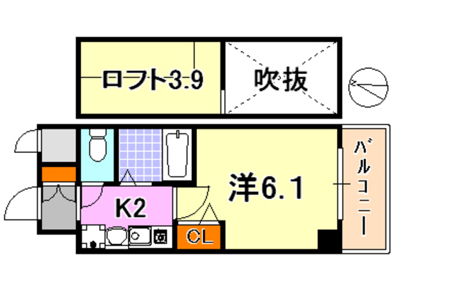 エステムコート神戸県庁前IIIフィエルテの間取り